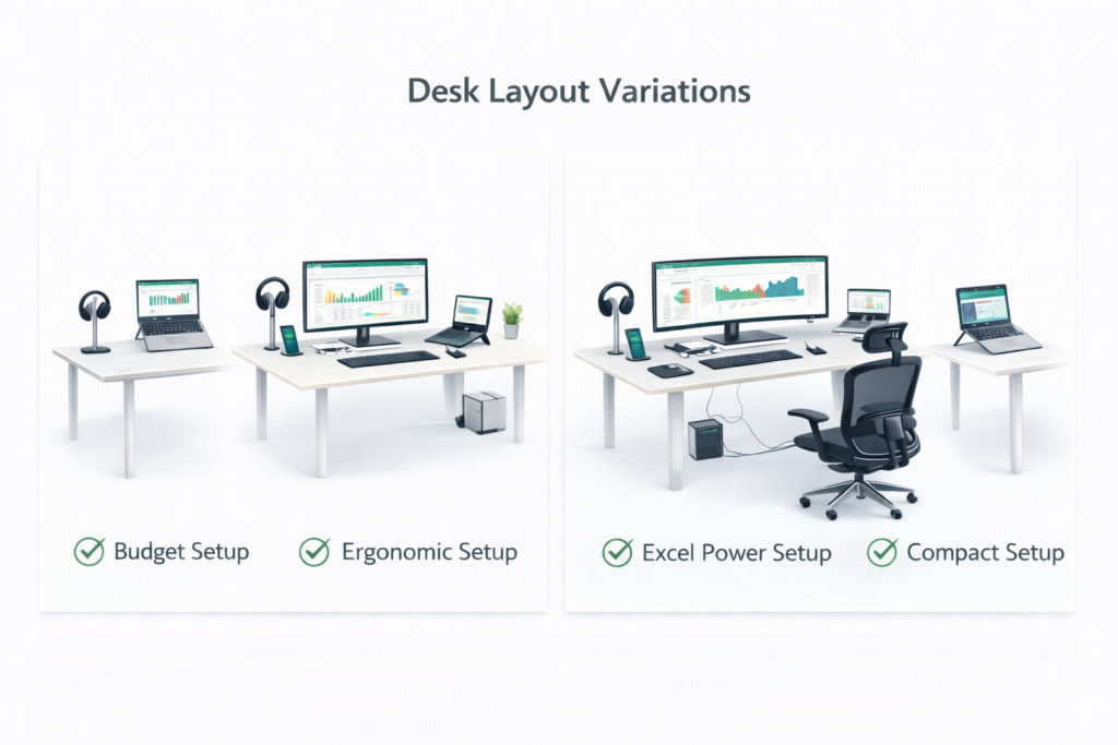 a sample desk set up layout model