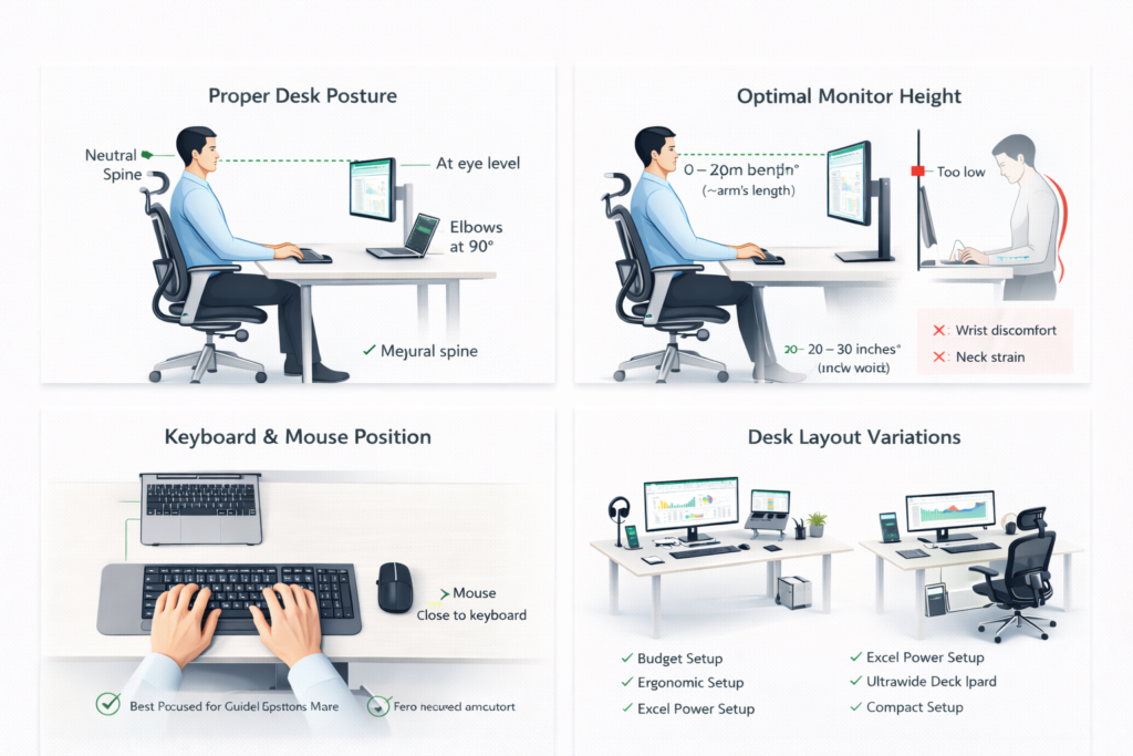 best desk setup for productivity and comfort